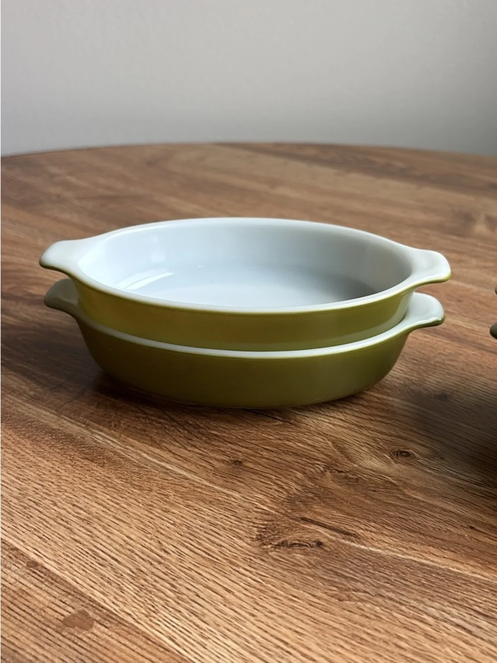 Vintage Pyrex 700 Avocado Green 10 oz Oval Casserole Dishes - Set of 4